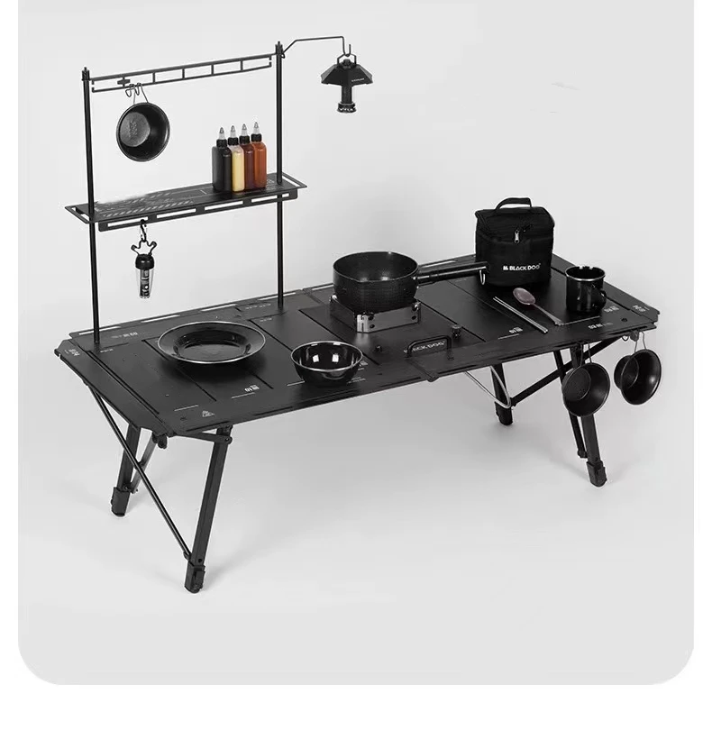 Portable Adjustable Height Aluminum IGT Table With Carrying Bag For Outdoor Folding Picnic & Camping In Kitchen Or Exterior Use
