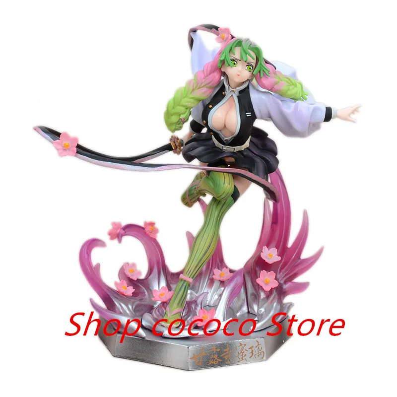 

22cm Demon Slayer anime figureKanroji Mitsuri statue pvc Gk Statue Figurine Model Doll Collection Room Decora Desk Toys Gift