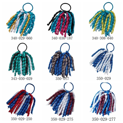 Diadema elástica Korker de 5 ""para mujer y niña, lazos para el pelo, Clip, cintas rizadas, serpentinas, lazos Corker, flores de baile escolar, 1 Uds.