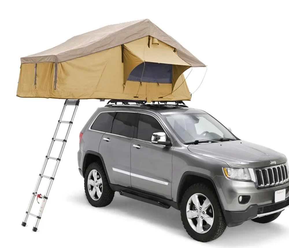 Manufacturer car roof top tent outdoor camping long car soft top cloth house quick drive roof tent