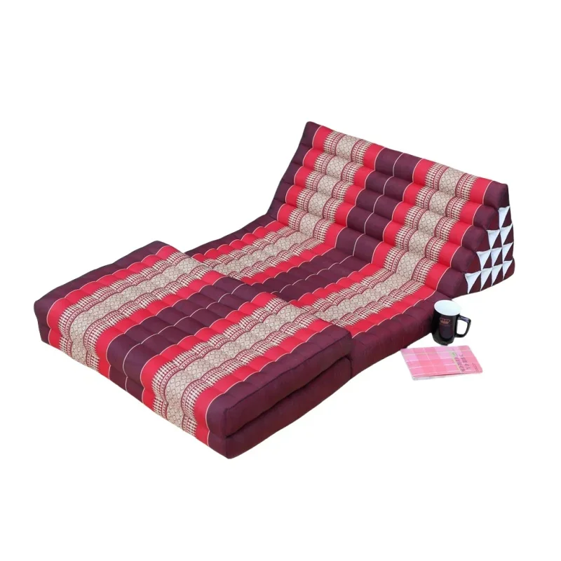 Cushion 180x80x40cm Foldout Triangle 100% Kapok Filling Folding Chaise Lounger Daybed Sleeper