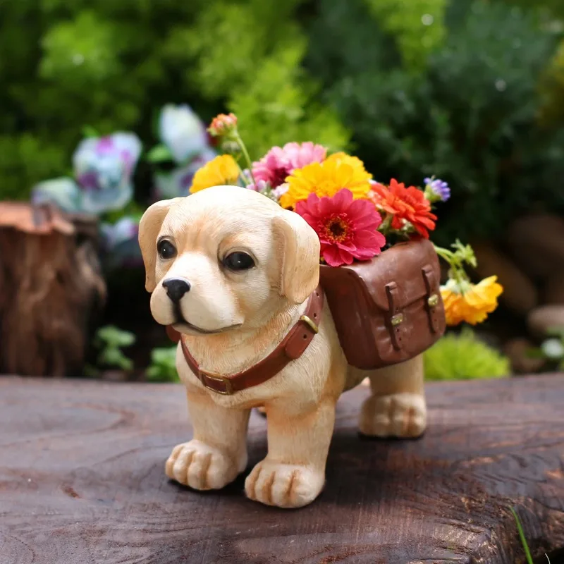Labrador Shaped Dog Flowerpot, Fun Animal Planter for Windowsill & Desktop Decoration