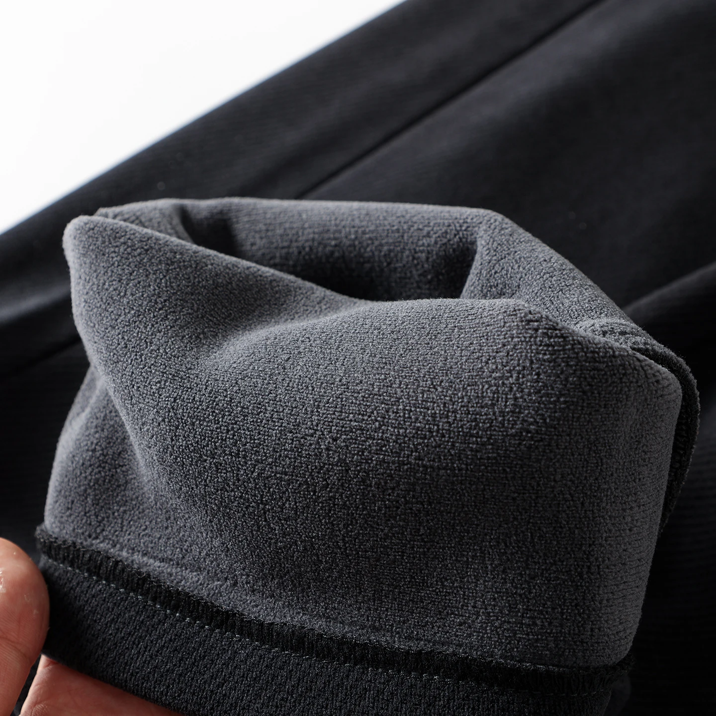 Thiened مستقيم الساق السراويل الرجال اللون Fce اصطف الخريف الشتاء ألياف البوليستر مرونة الخصر مريحة