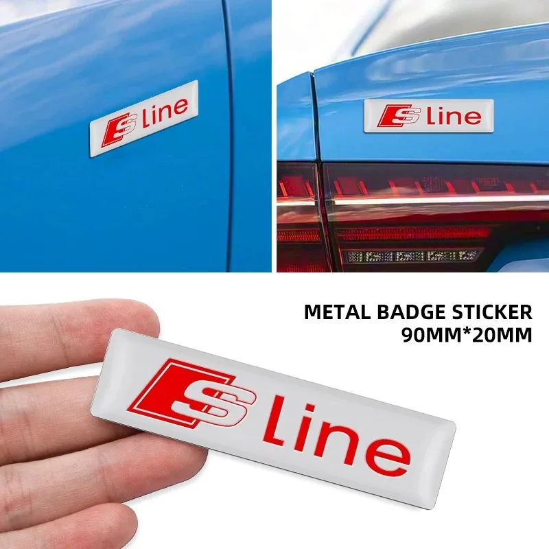

/1Pcs Metal S Line Logo Car Body Side Fender Sticker Trunk Decoration For AUDI Sline Q7 Q5 S4 S5 A6 C7 TT Q4 RS A3 8l A5 A4 A1 A