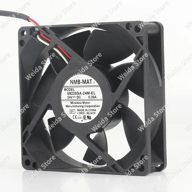 

cooling fan NMB 5V 12V 48V DC24V 0.26A 9025 90X90X25MM 9CM three wire Ball bearing High air volume inverter 09225SA-24M-EL