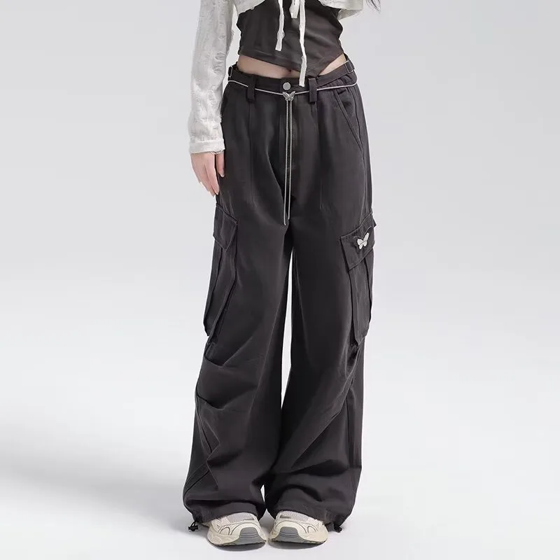 Pantalon de travail américain rétro pour filles, ample, danse de rue, tendance Hip-hop, vêtements populaires coréens pour femmes