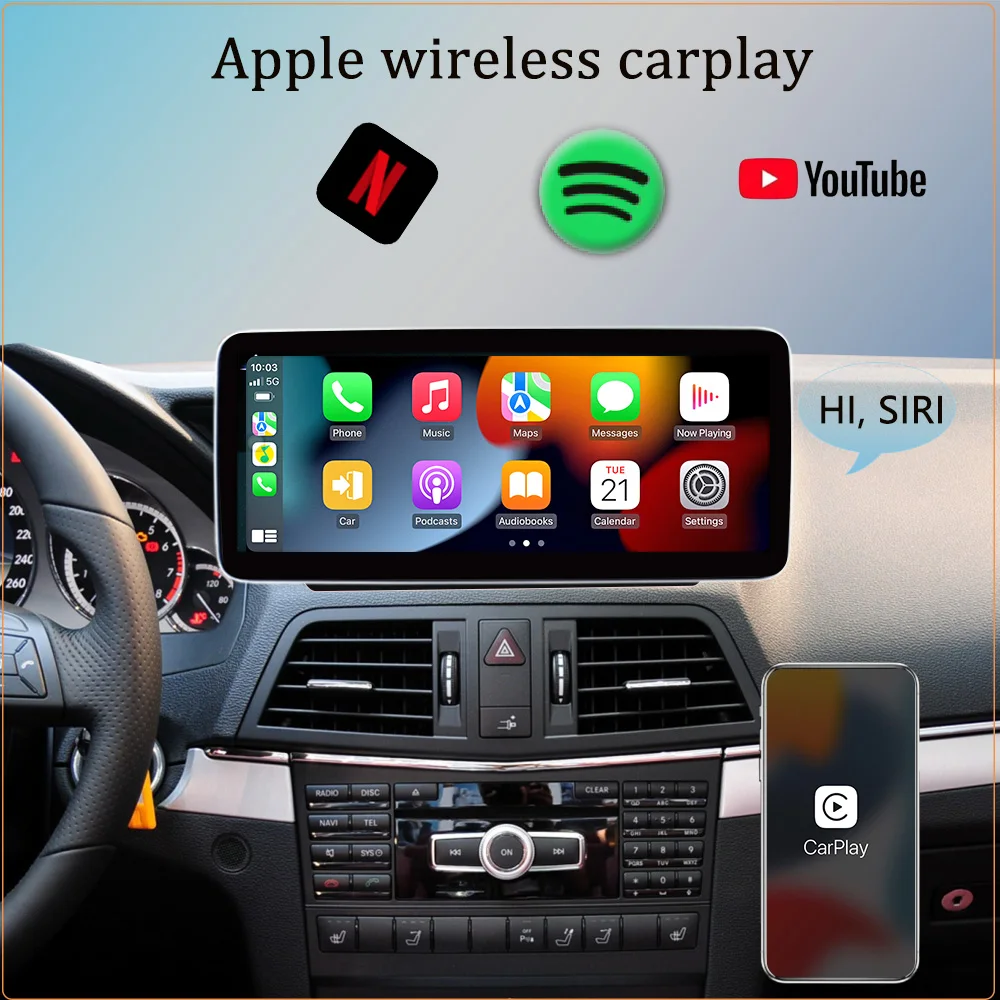 W207 A207 C207 Android 14 Qualcomm For Mercedes Benz E Coupe 2009-2015 E220 Car Radio GPS Navigation CarPlay Multimedia Player