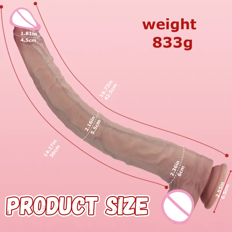 Realistic Dildo Long Penis Dildo Sex Toys Silicone Big Dildos Lifelike Giant Dildo for G Spot and Anal Play with Suction Cup view 3