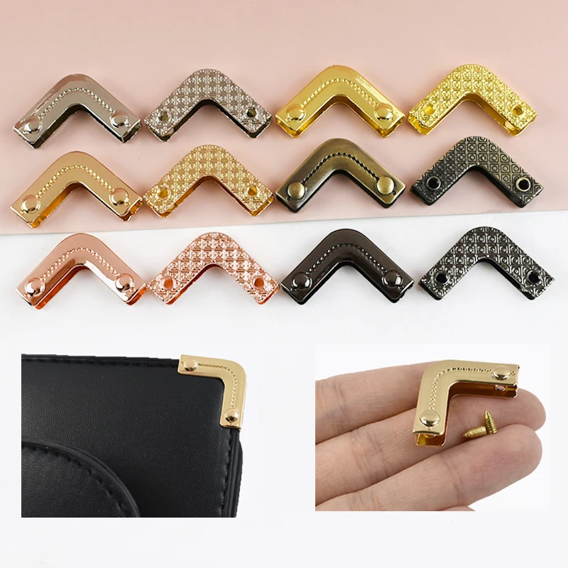 

4/10Pcs 25mm Metal Bag Corners Protector Buckle Clip Handbag Cover Edge End Lock Clasp Leather Purse Decoration Hook Accessories