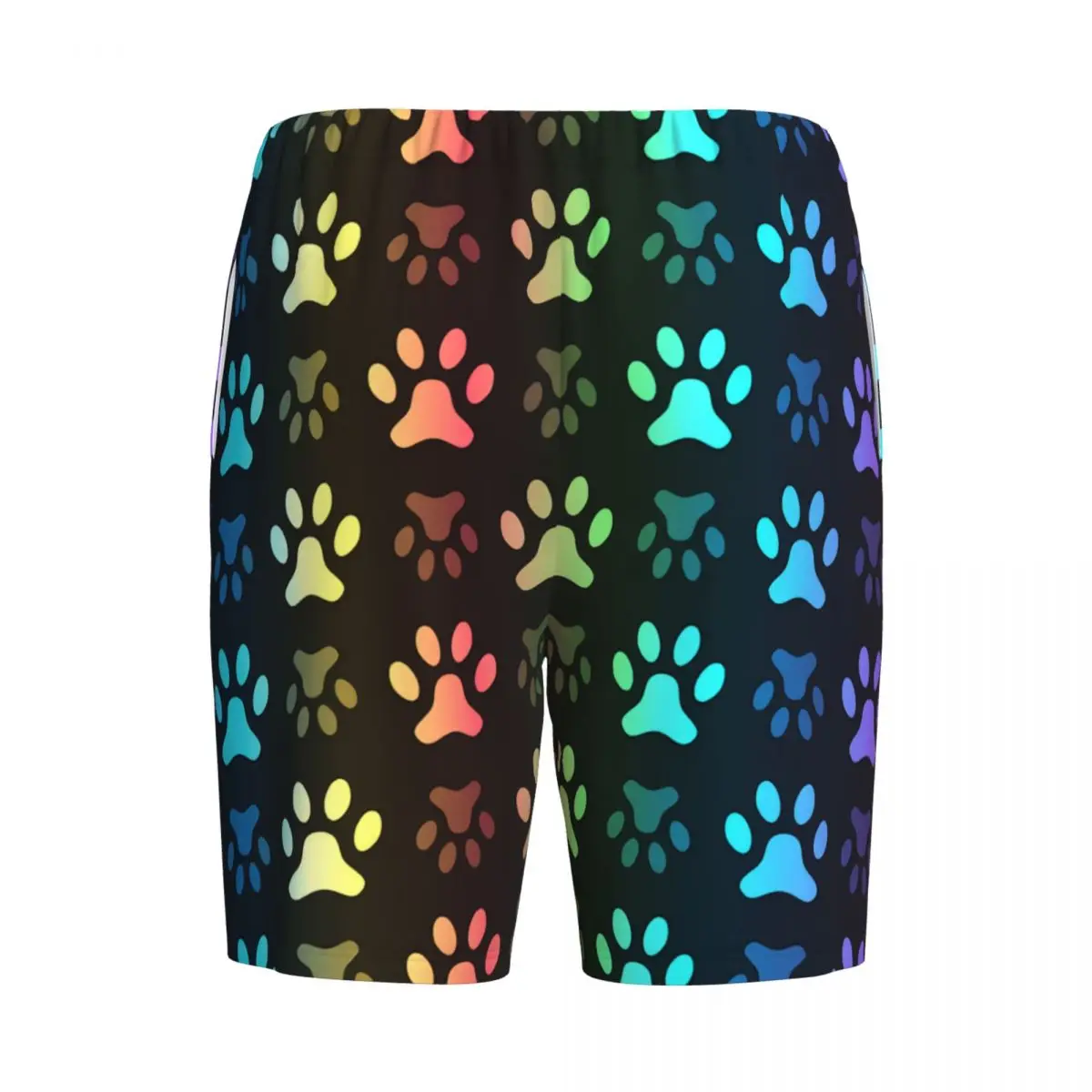 Short de pyjama imprimé de pattes d'animaux pour hommes, short de pyjama personnalisé, chat, chien, vêtements de nuit, ceinture élastique, pyjama court de salon avec poches