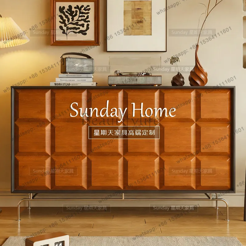 Factory Direct Chocolate Shaped Bucket Cabinet Medieval Light Luxury Living Room Dining Side Cabinet