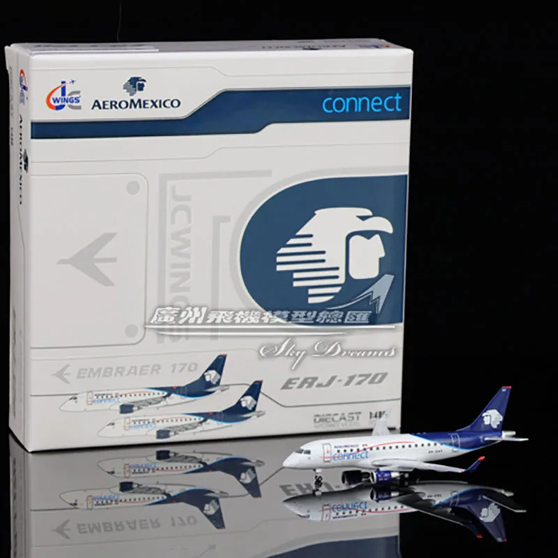 JCWINGS Die Cast 1:400 Scale Mexico LH4187 Aeromexico ERJ-170LR XA-GAY Domestic Alloy Aircraft Model Collection Toy Gift Display