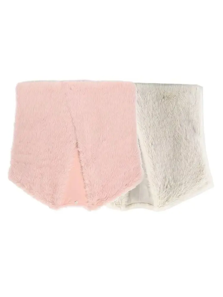 

HH женский зимний новый модный милый однотонный короткий жилет с эффектом искусственного меха женский темпераментный теплый двухцветный жилет без рукавов куртка Mujer