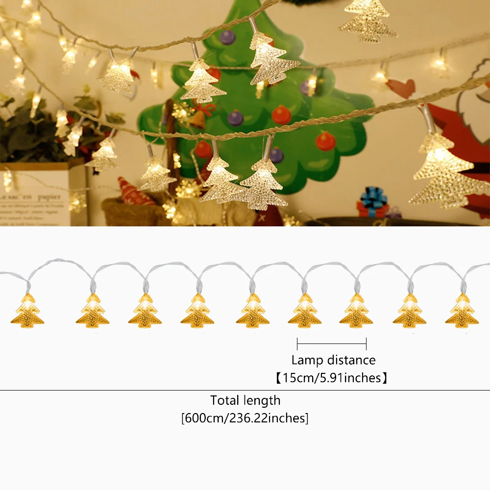 Christmas String Lights, 6M 40 LEDs Fairy String Lights Battery Operated Indoor & Outdoor DIY Garland Christmas LED String Light