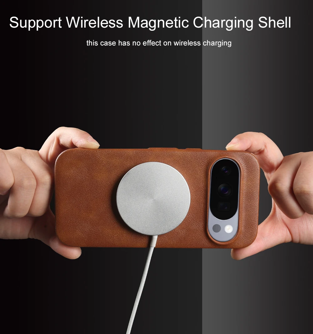 Skórzane Magnetyczne Etui Odporność na Wstrząsy do Google Pixel 11 10 9 Pro XL 10A 9A 8 8A 7 7A 6 Pro Etui z Magsafe Pokrowiec na Tył Fundas — zdjęcie produktu 2