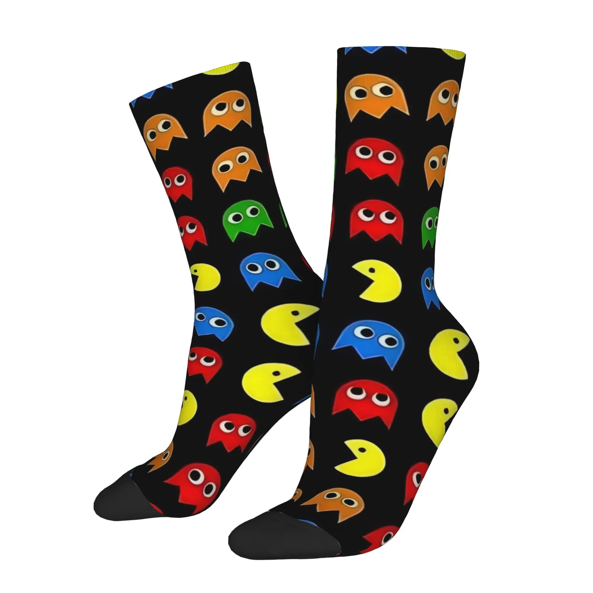 

Funny Sock BANDAI Pac Man 9 Rock Seamless Pattern Printed Men Socks Novelty Men's Socks