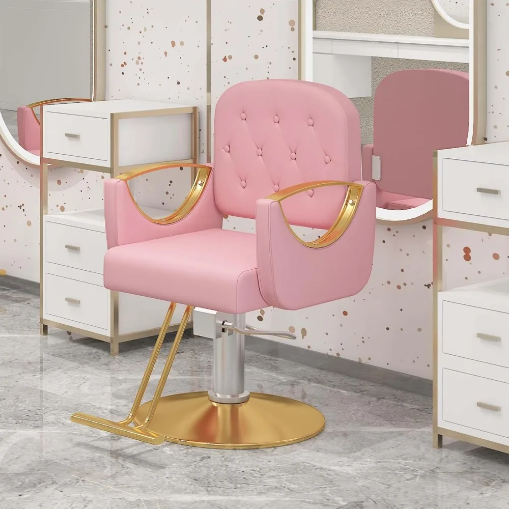 

Barber Chair 360 Degrees Rolling Swivel Barber Chairs Hydraulic Hair Chair Capacity Up to 330 Lbs All Purpose Beauty