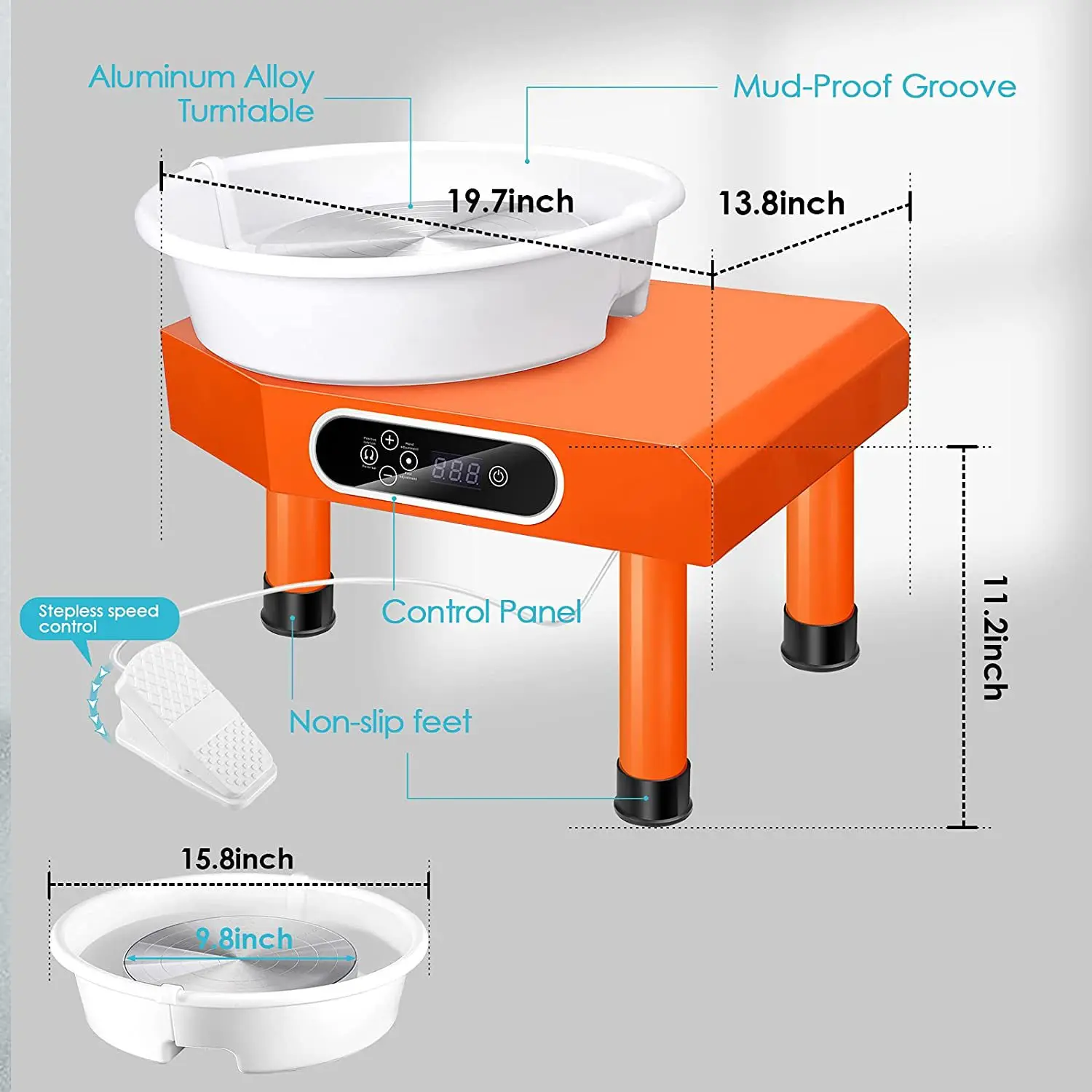 manual tool clay ceramic portable professional mini pottery wheel machine for adults kids with Pottery tools