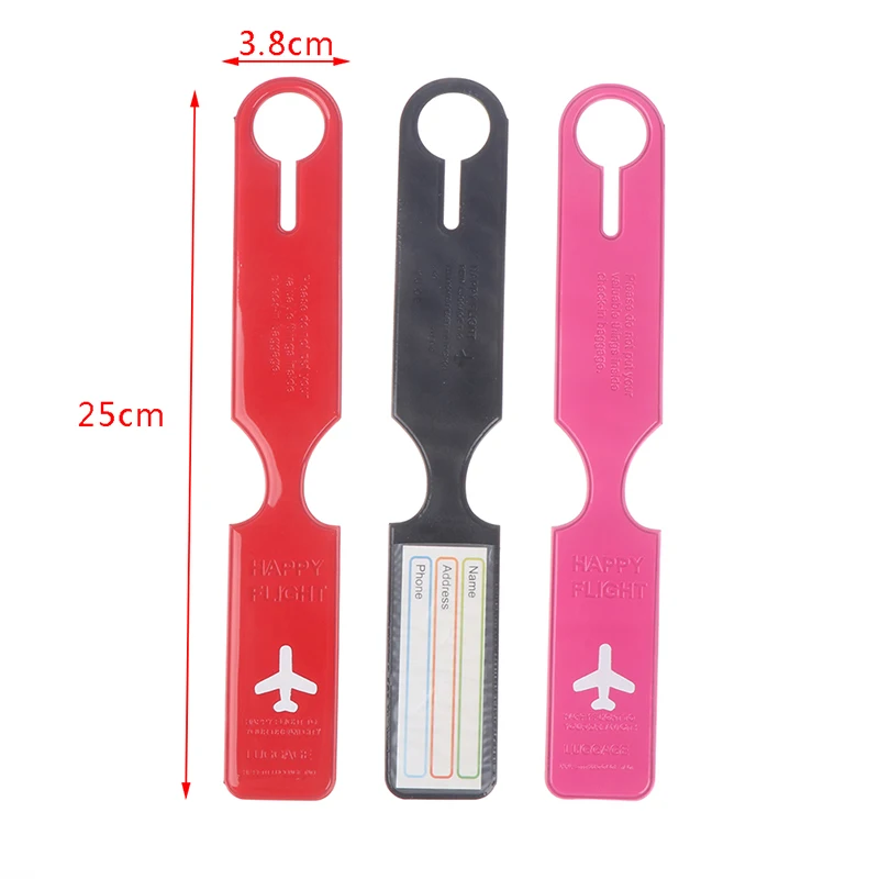 Sangles d'étiquettes de bagage mignonnes, étiquettes abrasives, nom et adresse d'identification de valise, accessoires en PVC d'avion