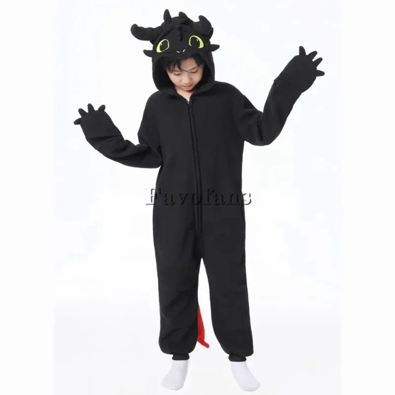 Kigurumi Onesie การ์ตูน Tothless ชุดนอนสําหรับเด็กผู้ใหญ่ผู้หญิงผู้ชายสัตว์ชุดนอน Homewear ฮาโลวีนคอสเพลย์ปาร์ตี้เครื่องแต่งกาย