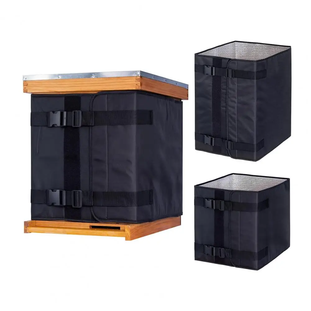 Winter Hive Wind Shield Winter Beehive Wrap for 8 10 Frame Hives Insulated 600d Oxford Cloth Cover Adjustable Weather Beekeeping