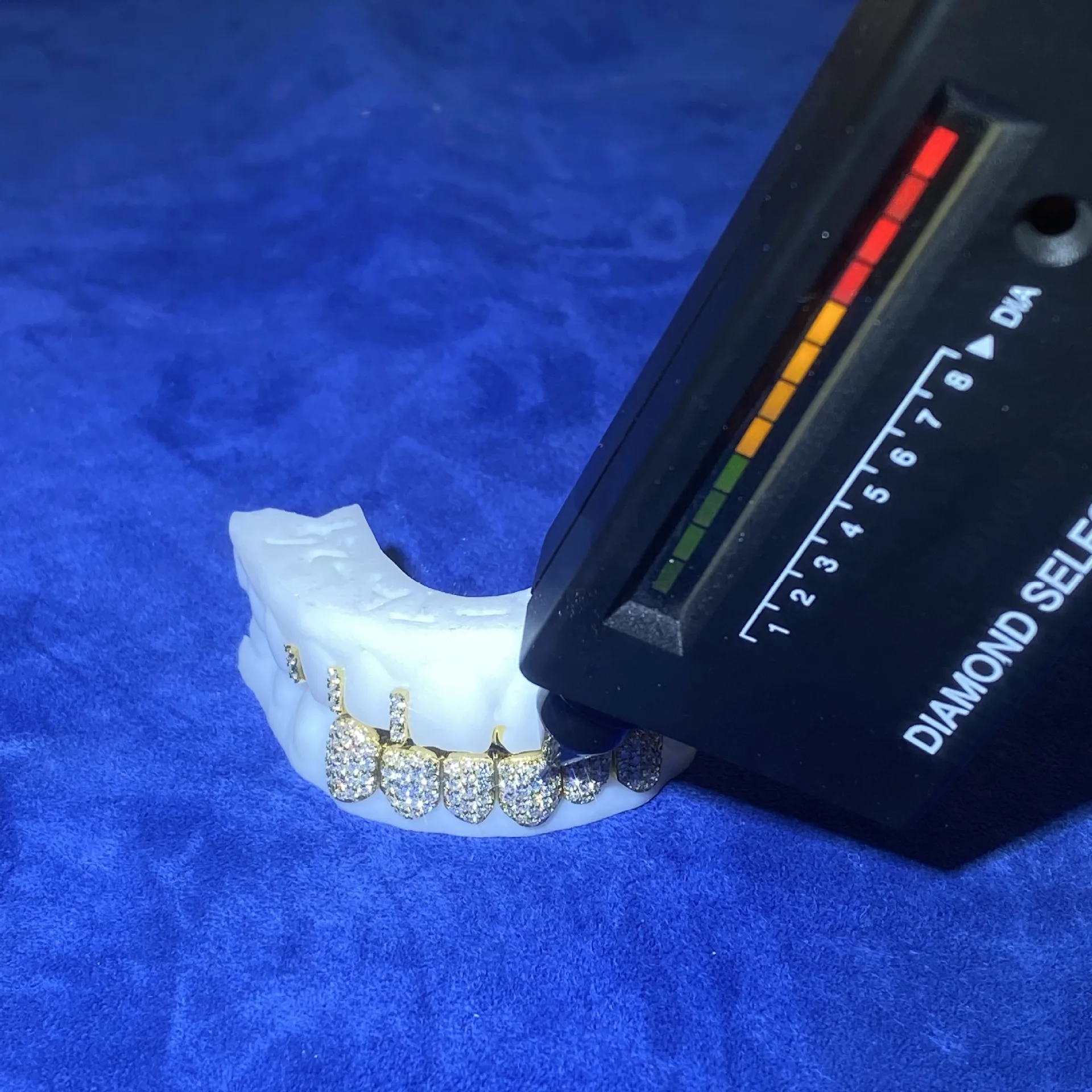 925 silver mozzarella diamond sealant honeycomb hip hop dental decoration Europe and America