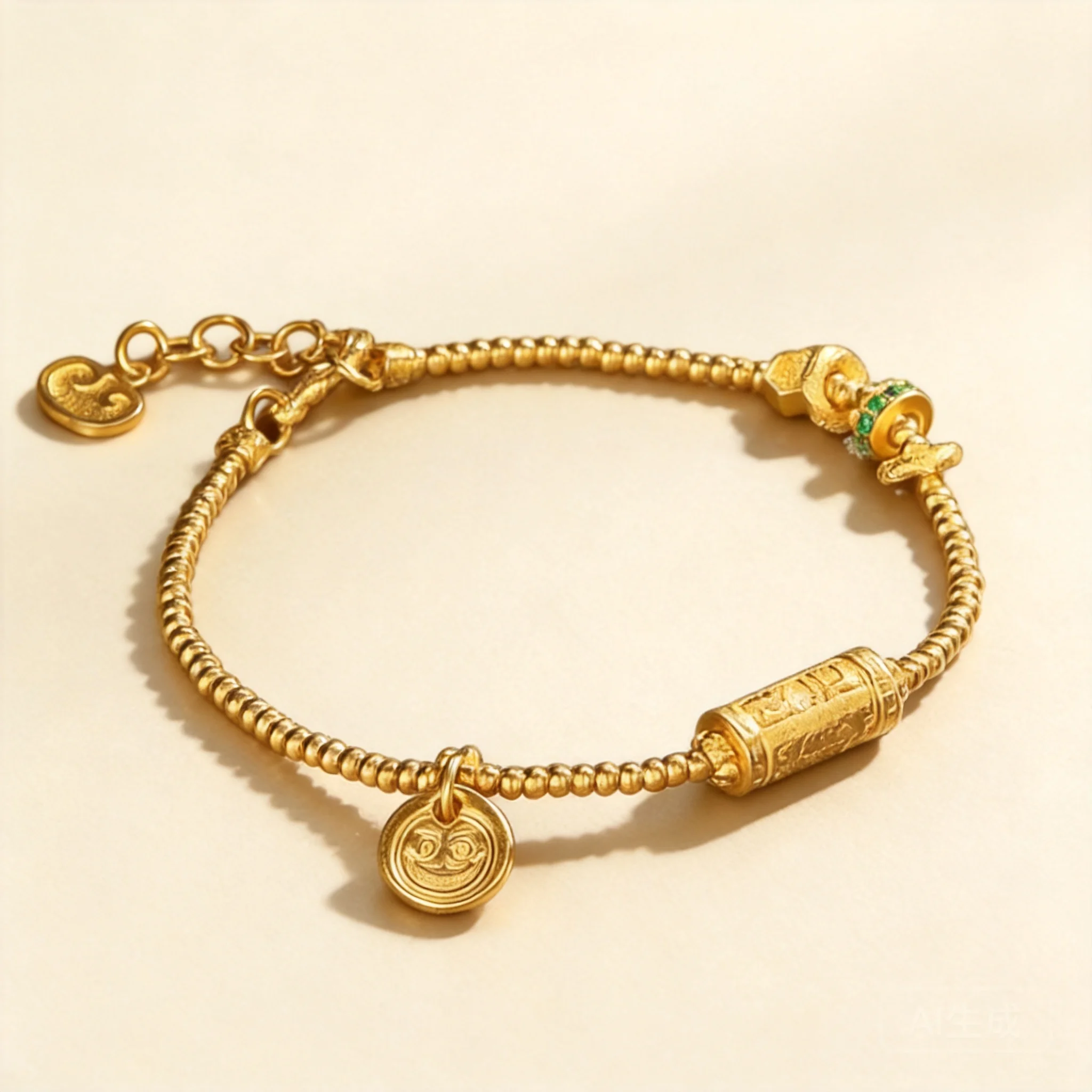 chinese-style-lucky-auspicious-goddess-charm-bracelet-for-women-golden-engraved-tibetan-beaded-bracelet-wealth-blessing-good-luc