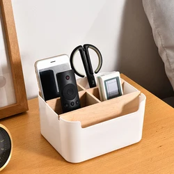 Desk Organiser Wooden Organiser Desktop Remote Control Holder Table Organiser for Stationery Cosmetics Home Supplies Storage