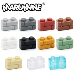 Marumine MOC Wall Blocks Accessories 1x2 Cube Bricks 30PCS 98283 Houses Base Parts Classic DIY Construction Accessories Assemble