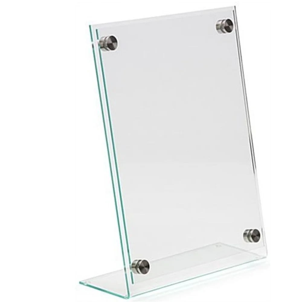 Countertop L Shape Acrylic Poster Holder Sign Display Menu Stand Label Picture Photo Frame With Binding Screws