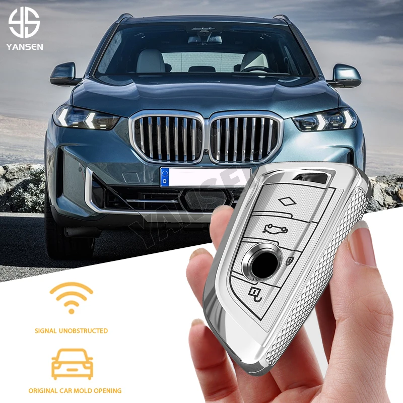 

2024 New Key Cover Case Ring Keychain For BMW X3 X5 E60 E90 G30 Smart Key holder Accessories