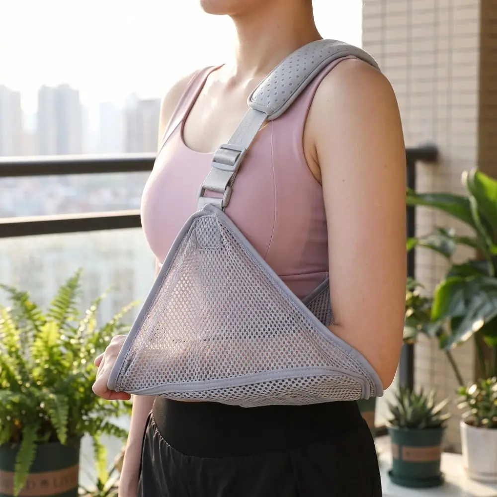 Adjustable Triangular Arm Sling Lightweight Breathable Elbow Support Strap Easy To Wear Comfortable Forearm Brace Injured Arm