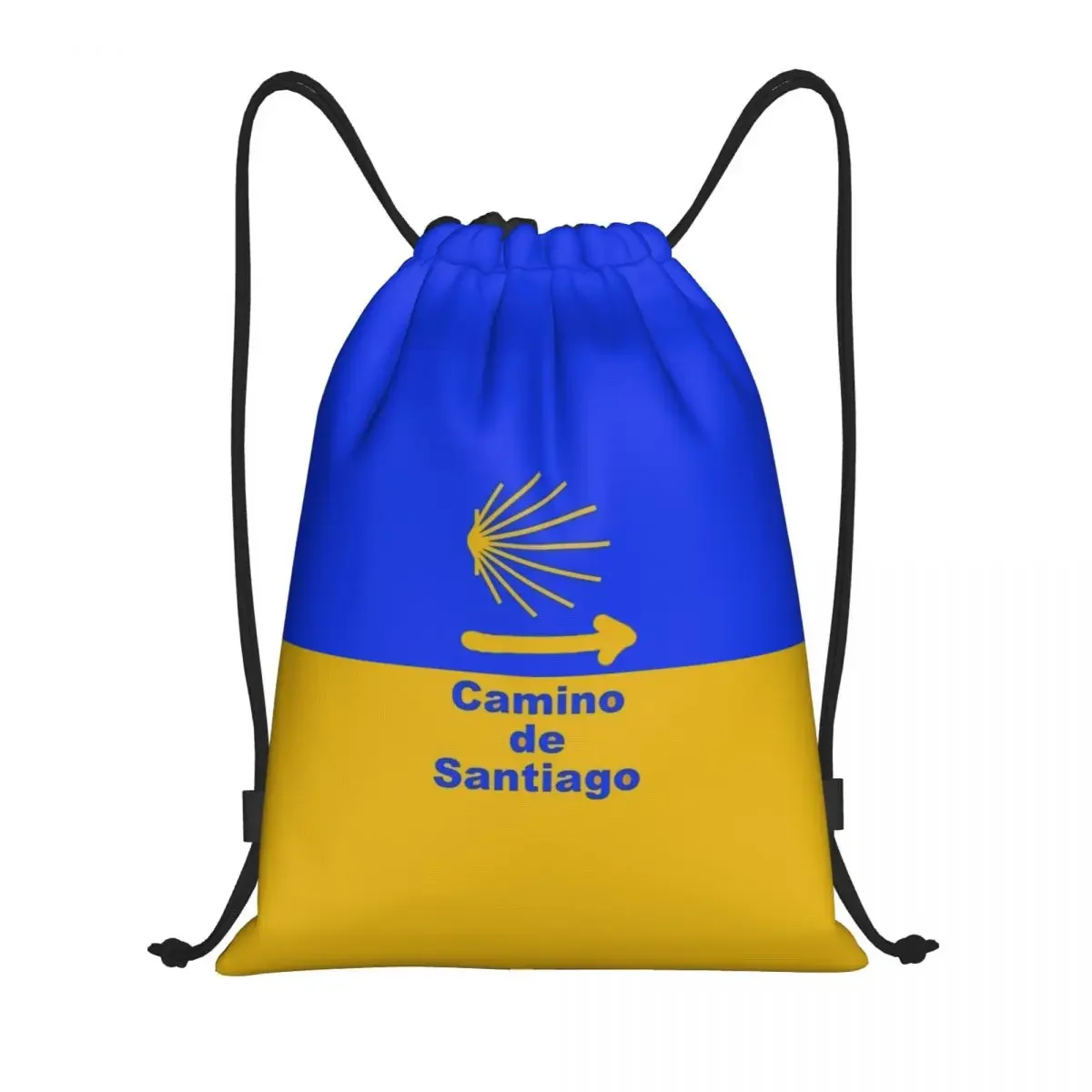 Camino De Santiago Drawstring Backpack Women Men Sport Gym Sackpack Portable Scallop Shell Riding Bicycle Shopping Bag Sack