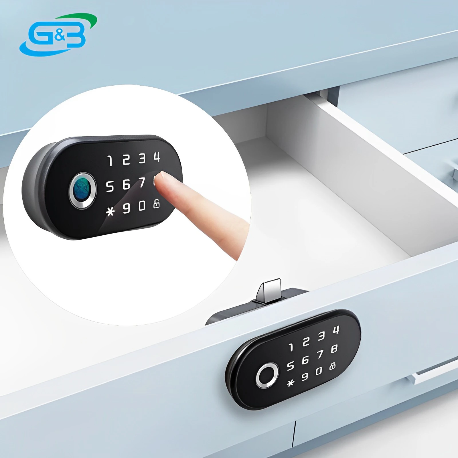 Smart Biometric Lock for Drawers or Cabinets Fingerprint Lock Safety Fingerprint Lock and Security-protection for Home