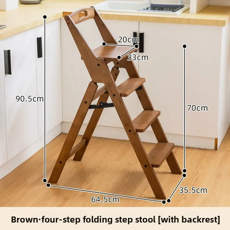 Taburete y escalera plegables convertibles, taburete de altura de barra de cocina resistente, escalera de tijera portátil antideslizante para almacenamiento y limpieza