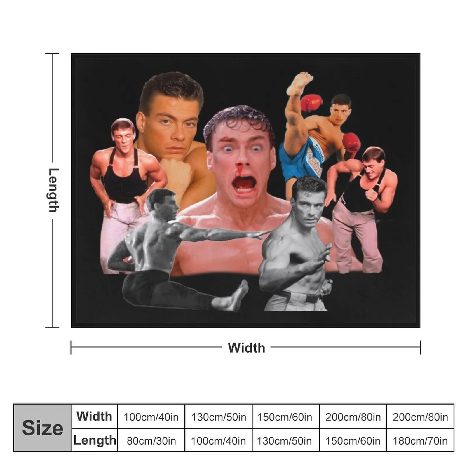 jean claude van damme classic Throw Blanket anime wednesday Vintage Blankets