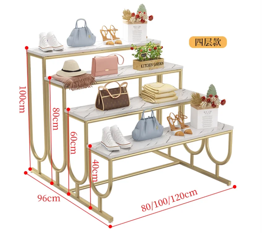 Clothing Store Display Rack , Island Flow Platform, Middle Display Platform, High-low Shoe Store, Shoe Rack