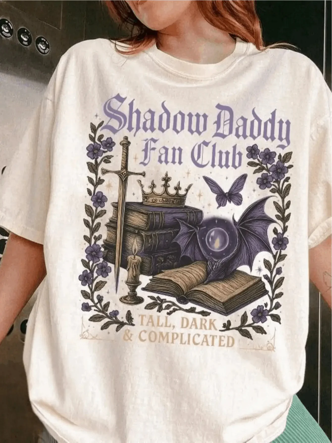 Shadow Daddy Romantic Fantasy T-Shirt Shadow Daddy Book Club Shirt Black Romantic Top Gift for Book Lovers Washable in Machine
