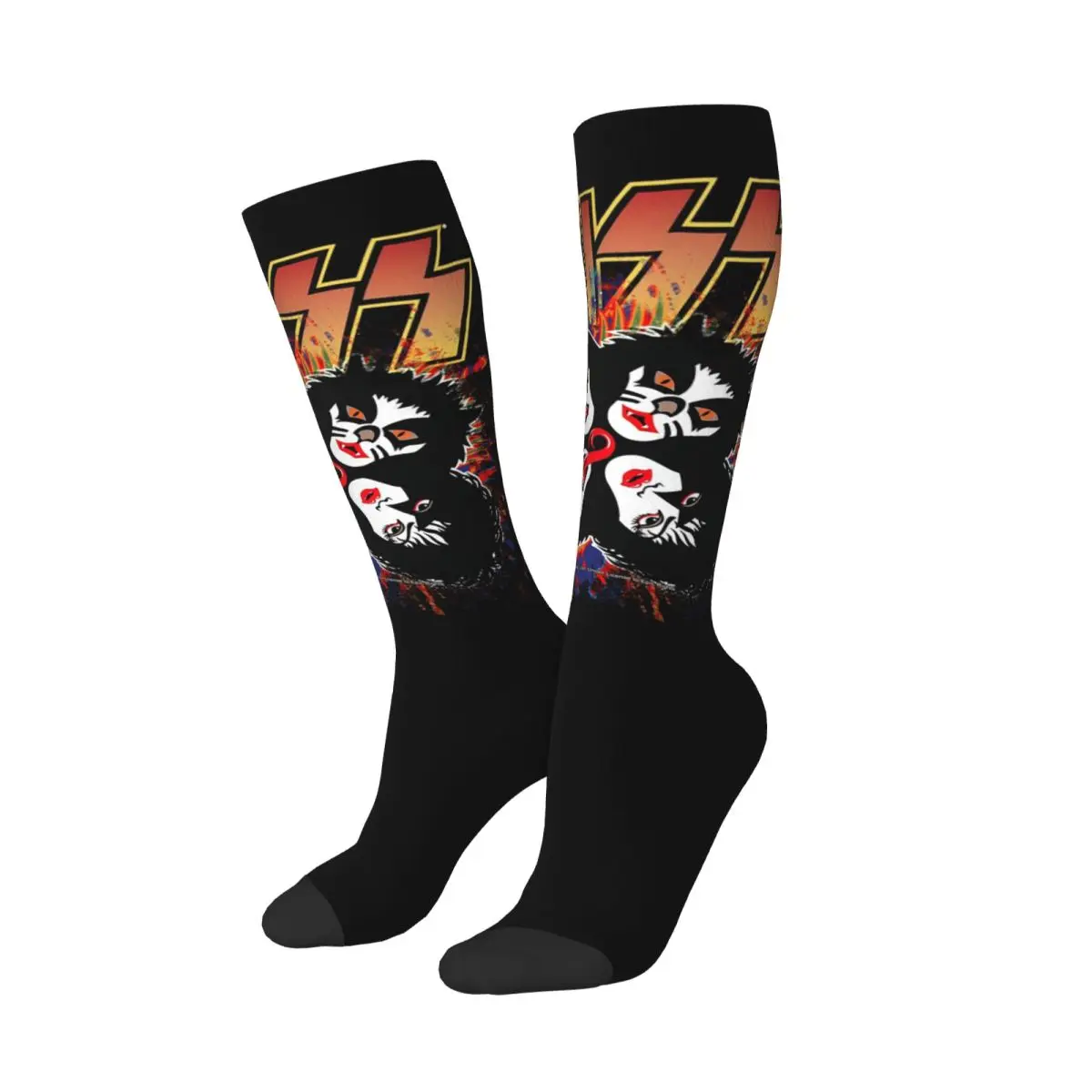 Kiss Rock Band Retor Socks Harajuku Super Soft Stockings All Season Long Socks Accessories for Unisex Gifts