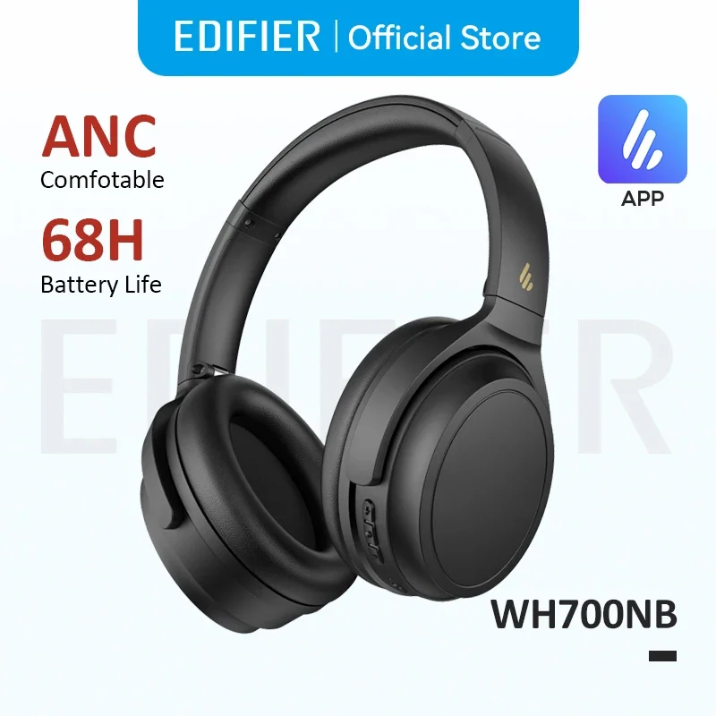 Edifier WH700NB Active Noise Cancelling Wireless Headphones Bluetooth 5.3 Multipoint Connection Foldable Earphones 68H Playback