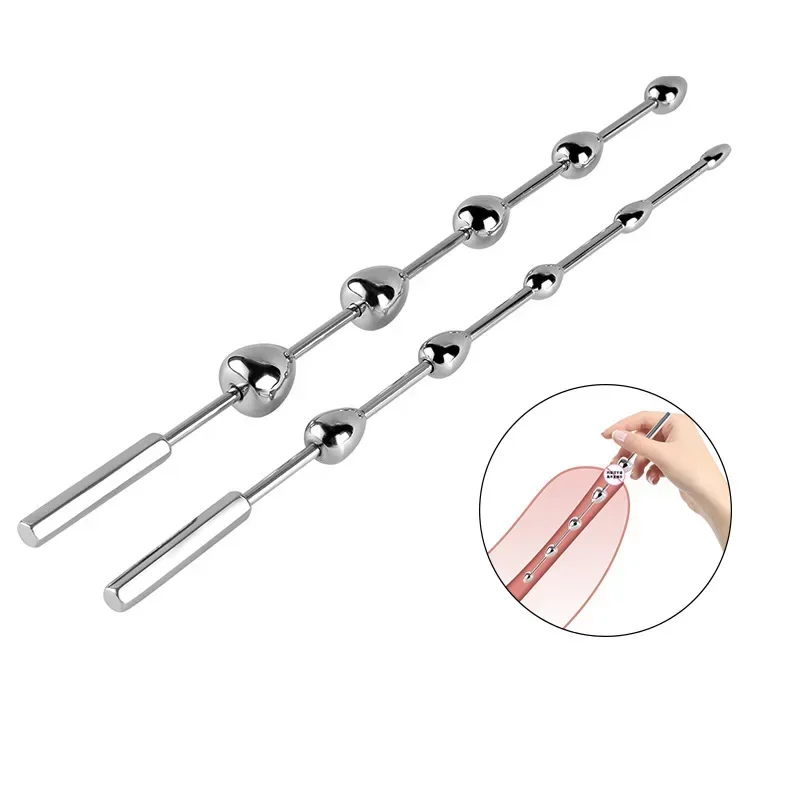 Stainless Steel Horse Eye Stick Penis Plug Insert Stimulation Male Masturbation Rod Beads Urethral Plug Sounding Dilatation Sex