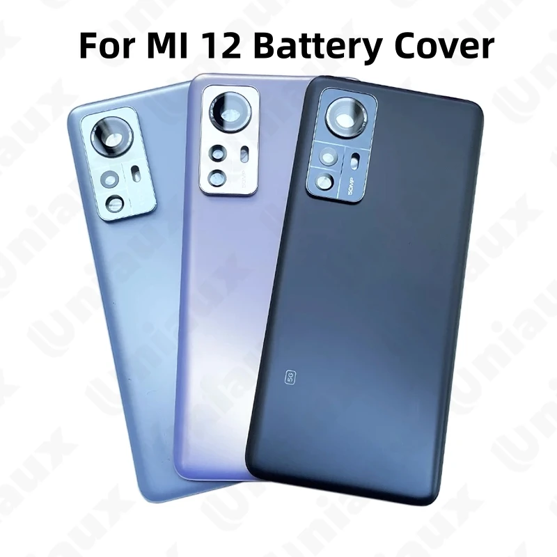 For Mi 12Pro Back Cover Lid Xiaomi 12Pro 5G 12 12X With Camera Glass Lens Rear Battery Glass Door Housing Case Smartphone Parts