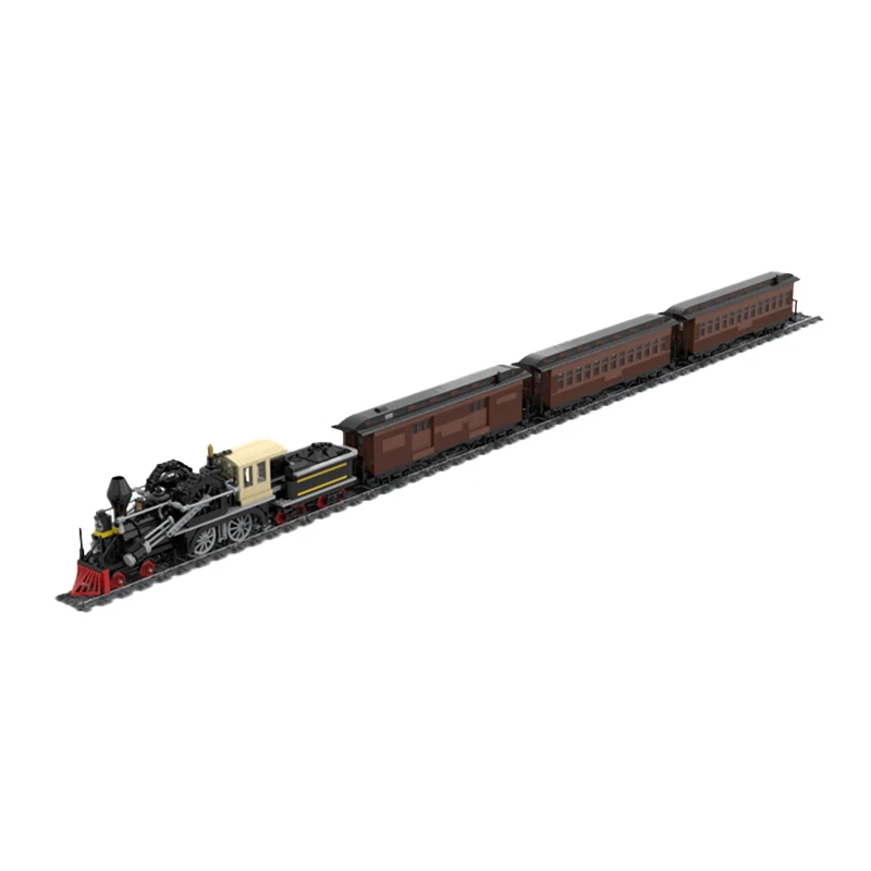 MOC Retro Large High-Speed Rail Steam Powered Locomotive Building Blocks Assembly Model Bricks Display Creative Children Toy Git