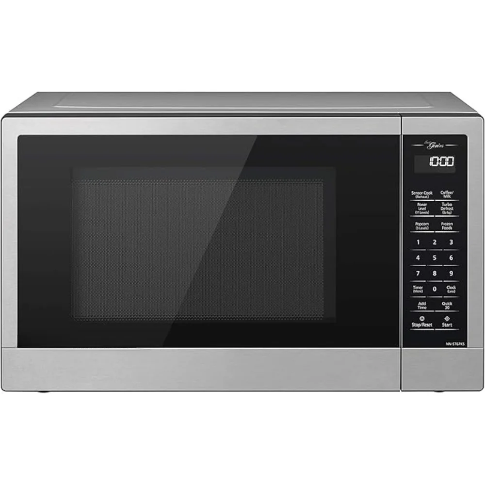 Horno microondas programable, pantalla LCD de luz blanca de 4 dígitos, 15 programas de cocción de Sensor, horno de microondas de escritorio