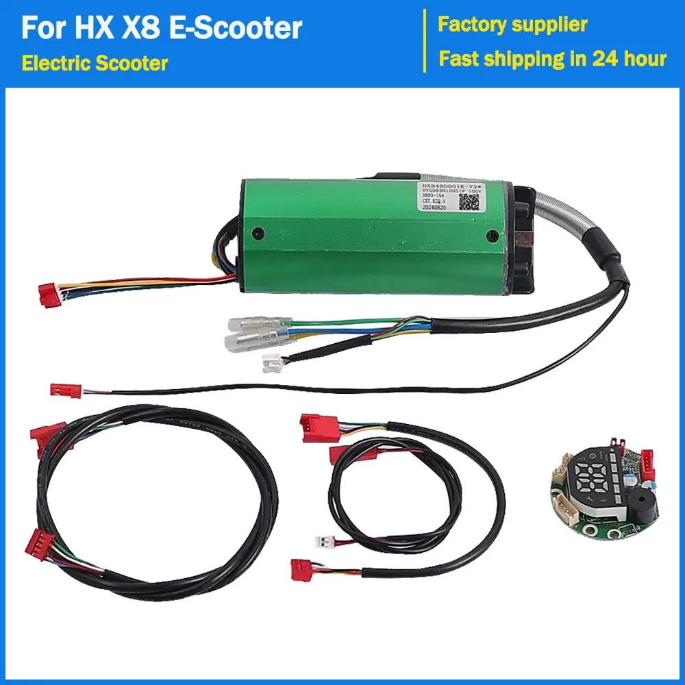 Central Control Instrument Panel Display Screen Motor Controller 48V 15A Dashboard Kit Data Line Part for HX X8 Electric Scooter