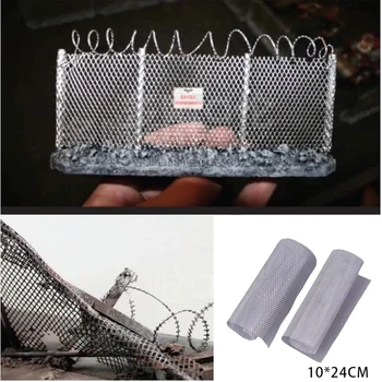 10X24CM Miniature Metal Mesh DIY Model Making Kits HO Railway Train Barbed Wire Fence…
