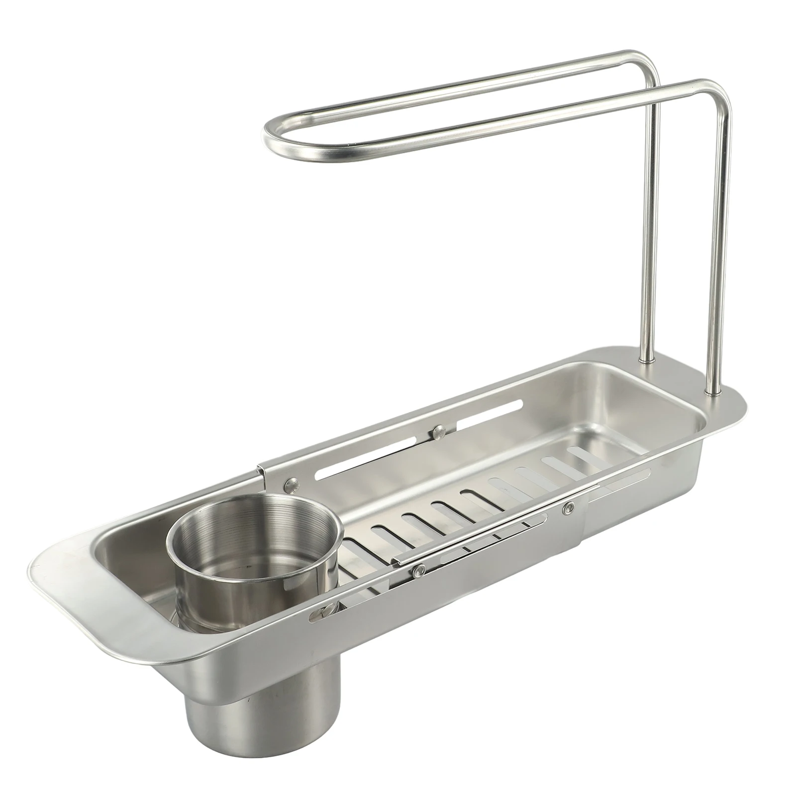 

Telescopic Sink Shelf Stainless Steel Storage Rack Adjustable Sink Drain Rack Soap Sponge Rag Storage Holder Kitchen Organizer