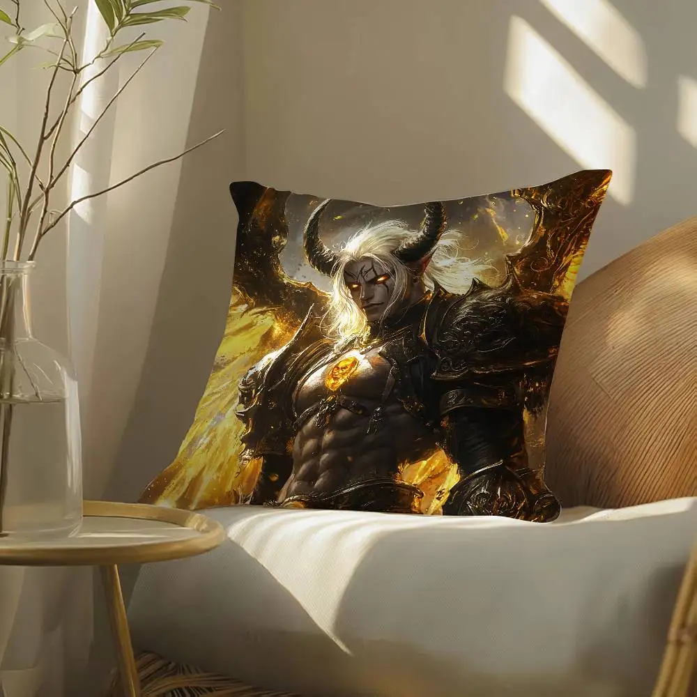 الكلاسيكية لعبة WoW World of Warcraft-W كيس وسادة حريري أنيق مريح أريكة سرير غير مرئية سستة الشاطئ المخدة #6