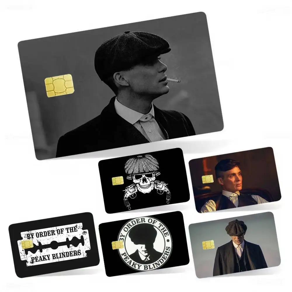 P-Peaky Blinders  4pcs 1Set Laser Holographic Sticker Skin Cover for Credit Bank Debit Card