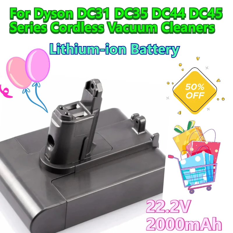 

22.2V 2000mAh Lithium-ion Battery for Dyson DC31 DC35 DC44, DC45 Series Cordless Vacuum Cleaners